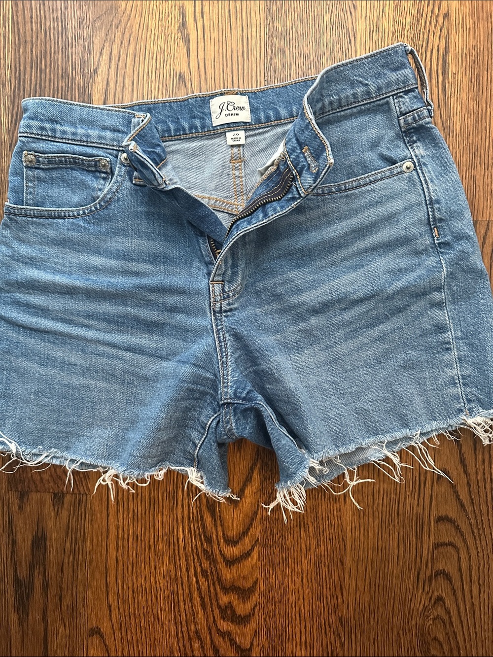 J. Crew Distressed Medium Blue Denim Cutoff Shorts